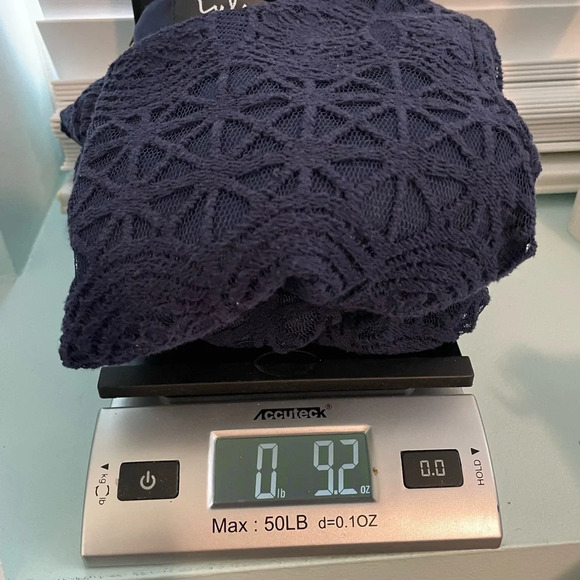 Lulus ‎ SZ small Navy Blue Floral Crochet Lace Short Sleeve Mini Dress - Picture 8 of 10